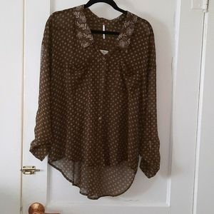 Free People Easy Rider Button Down NWT